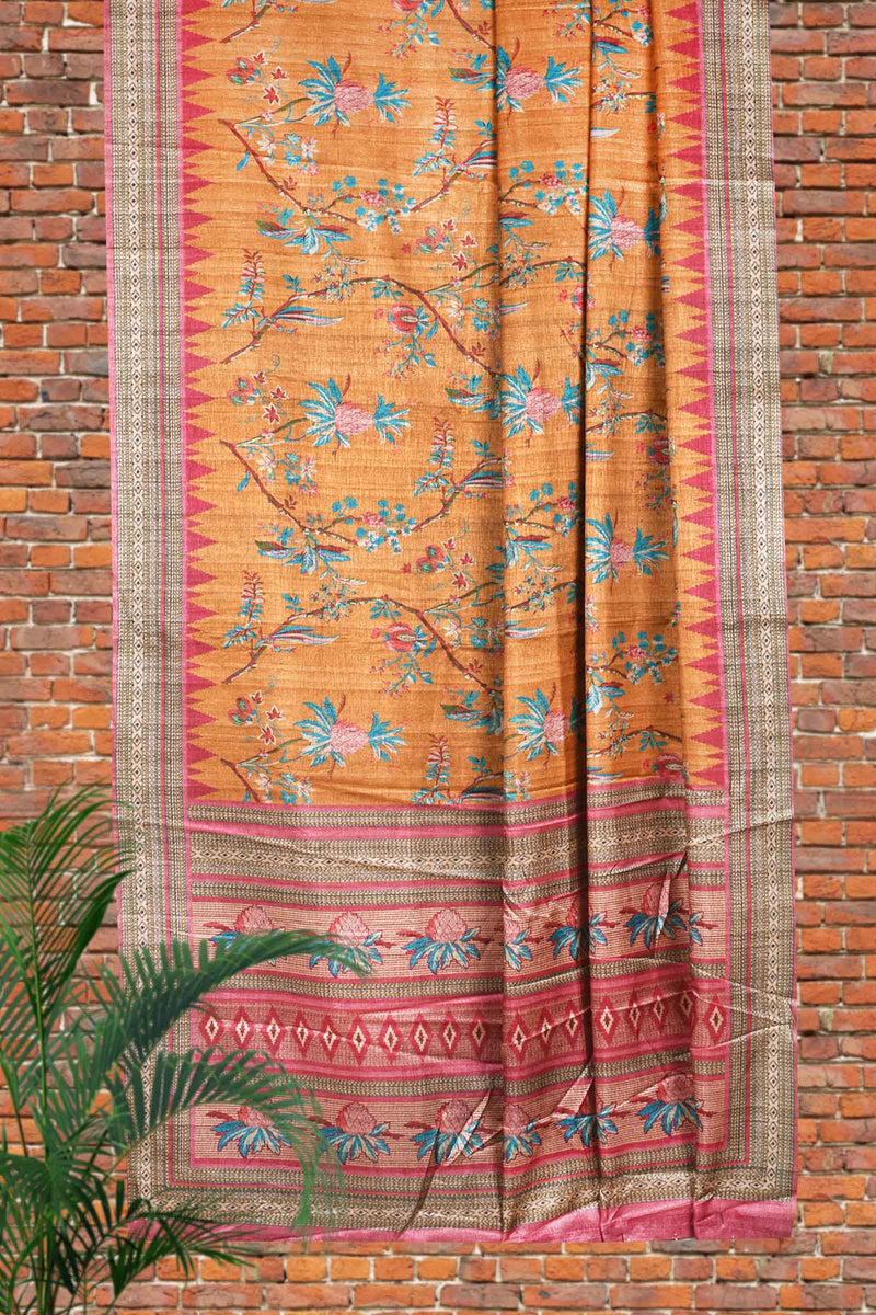 Yellow Manipuri Tussar Saree