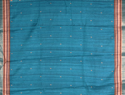 Blue Flower Butta Handloom  InspiredKotha Saree