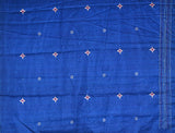 Multicolor Blue Manipuri Tussar Kantha Work Saree