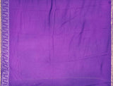 Violet Chanderi Leaf Hand Block Print Saree