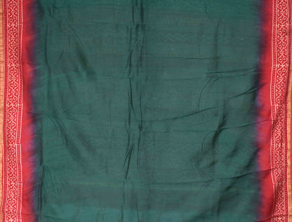 Green Chanderi Hand Block Print Saree