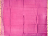 Pink Leaf Chanderi Hand Block Print Saree