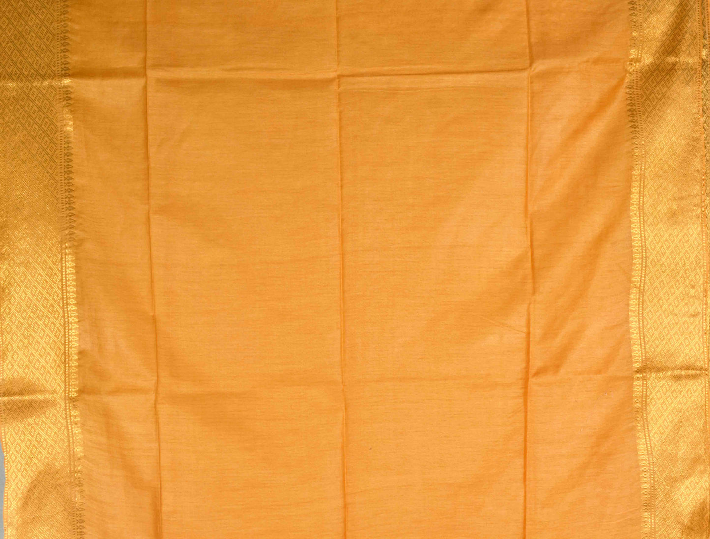 Orange Cotton Silk Plain Saree