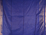 Navy Blue Cotton Silk Checks Saree