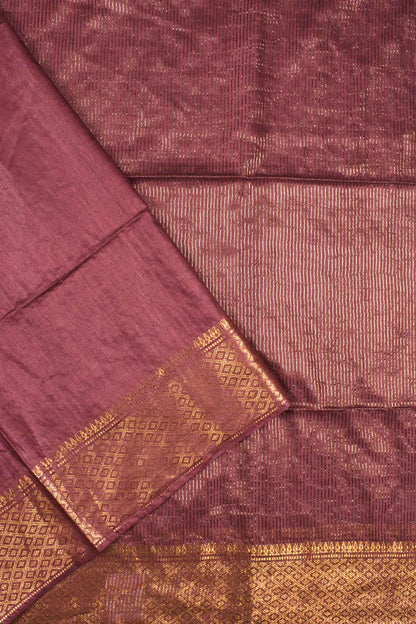 Brown Plain Cotton Silk Plain Saree