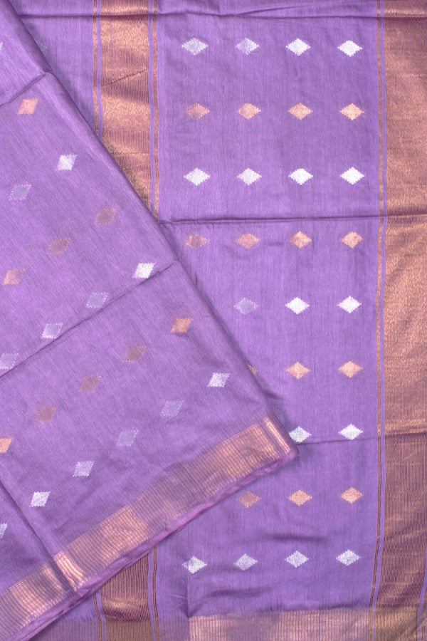 Light Violet Cotton Silk Butta Saree