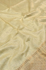 Sandal Cotton Silk Plain Saree