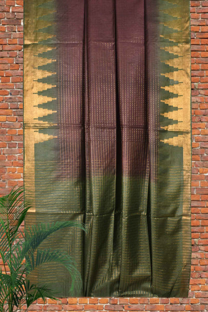 Brown Cotton Silk Saree