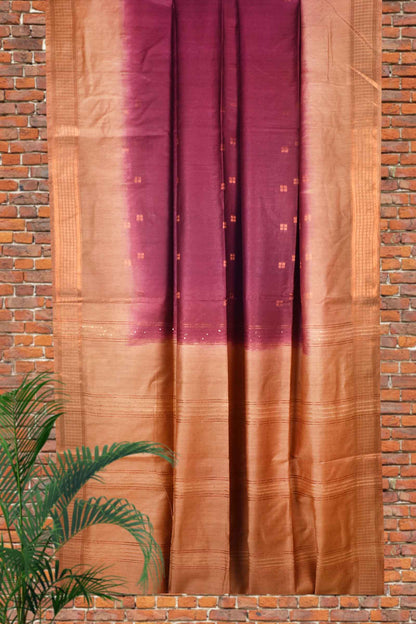 Meroon Cotton Silk Butta Saree