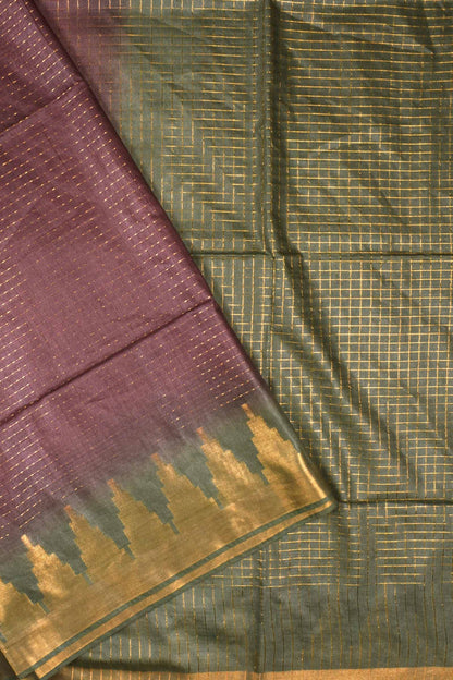 Brown Cotton Silk Saree