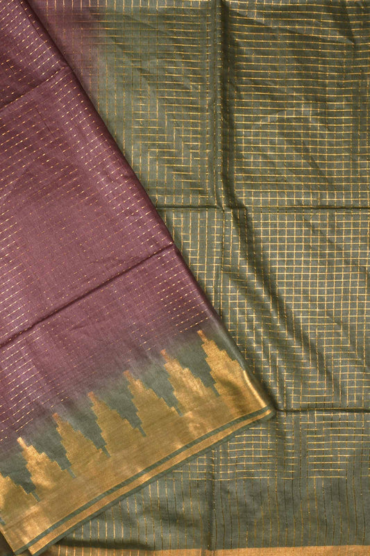 Brown Cotton Silk Saree