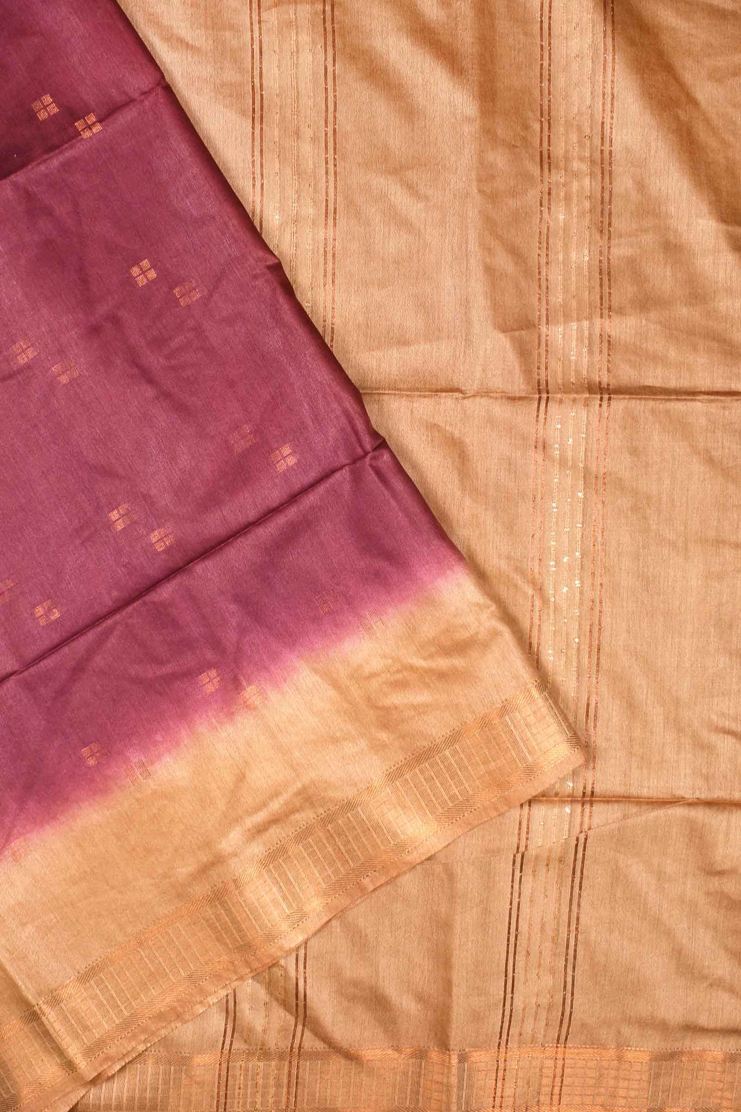 Meroon Cotton Silk Butta Saree