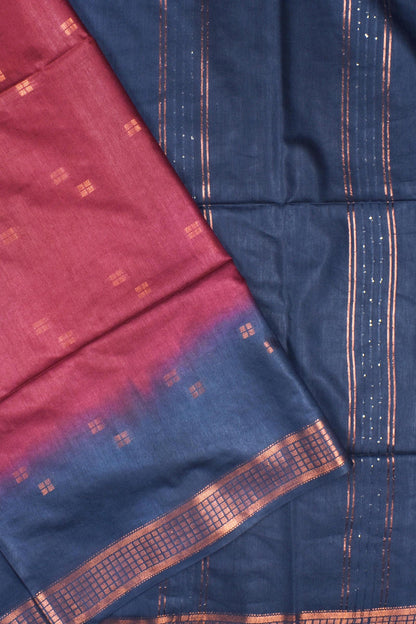 Dark Meroon Cotton Silk Butta Saree