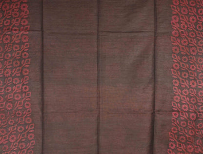 Brown Batik Cotton Banswara Batik Print Saree