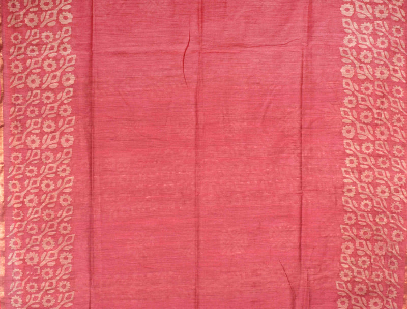 Pink Cotton Banswara Batik Print Saree