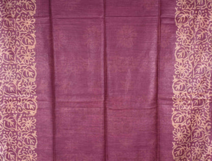 Violet Cotton Banswara Batik Print Saree