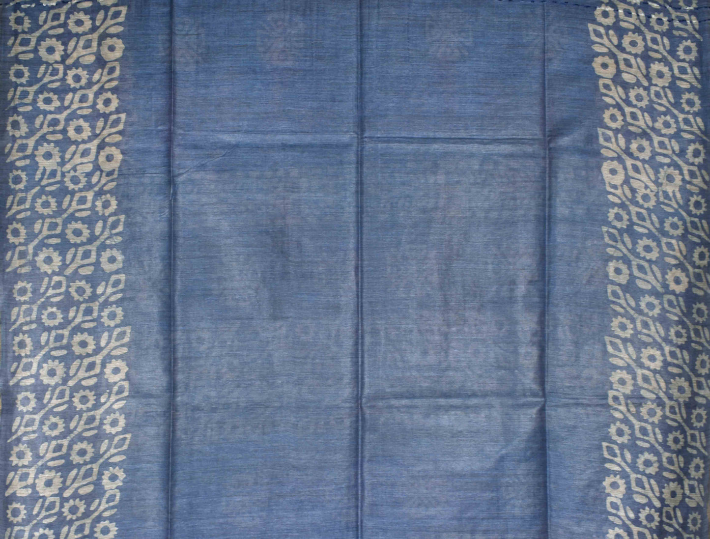 Blue White Block Cotton Banswara Batik Print Saree