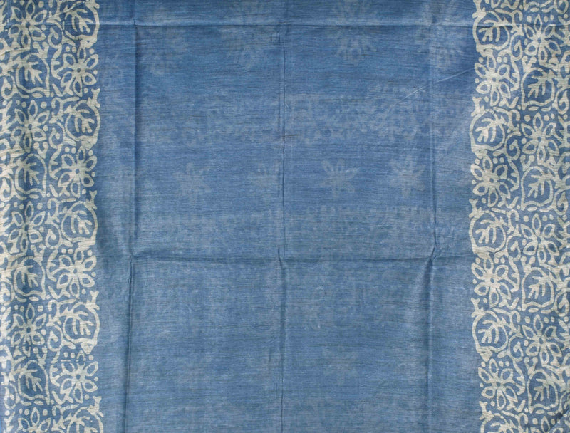Blue Lines Cotton Banswara Batik Print Saree
