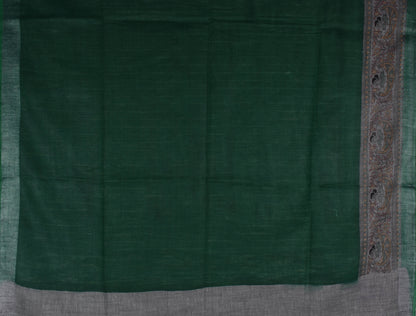 Green Cotton Silk Madhubani Batik Saree