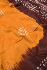 Orange Cotton Silk Batik Saree