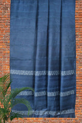 Blue Cotton Silk Weaving Saree