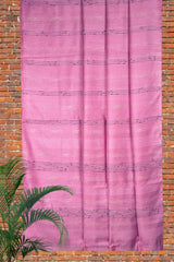 Pink Cotton Silk Weaving Saree
