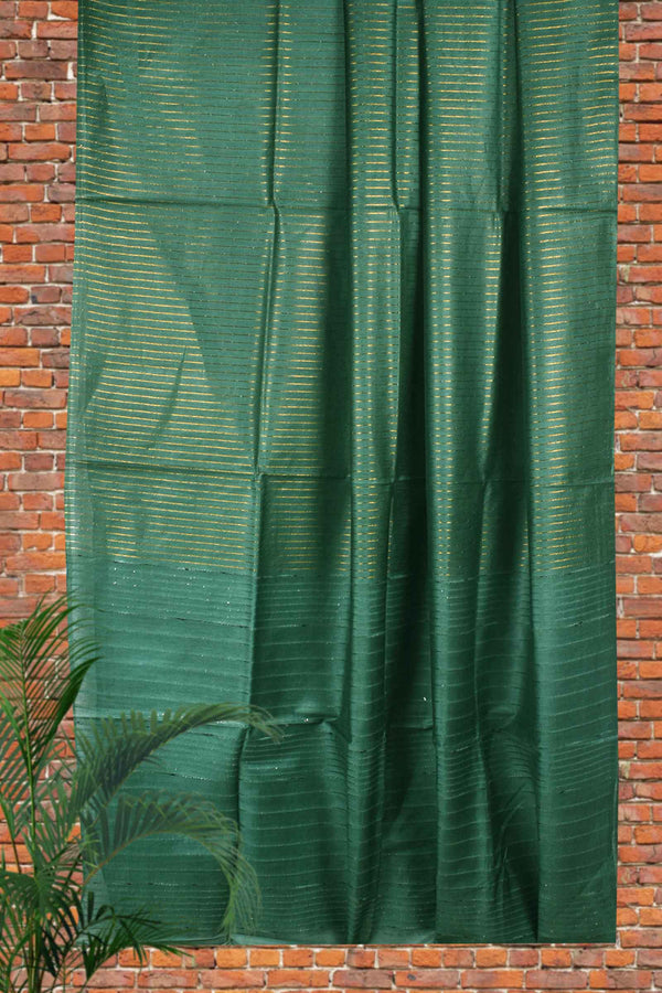 Green Cotton Silk Weaving Saree