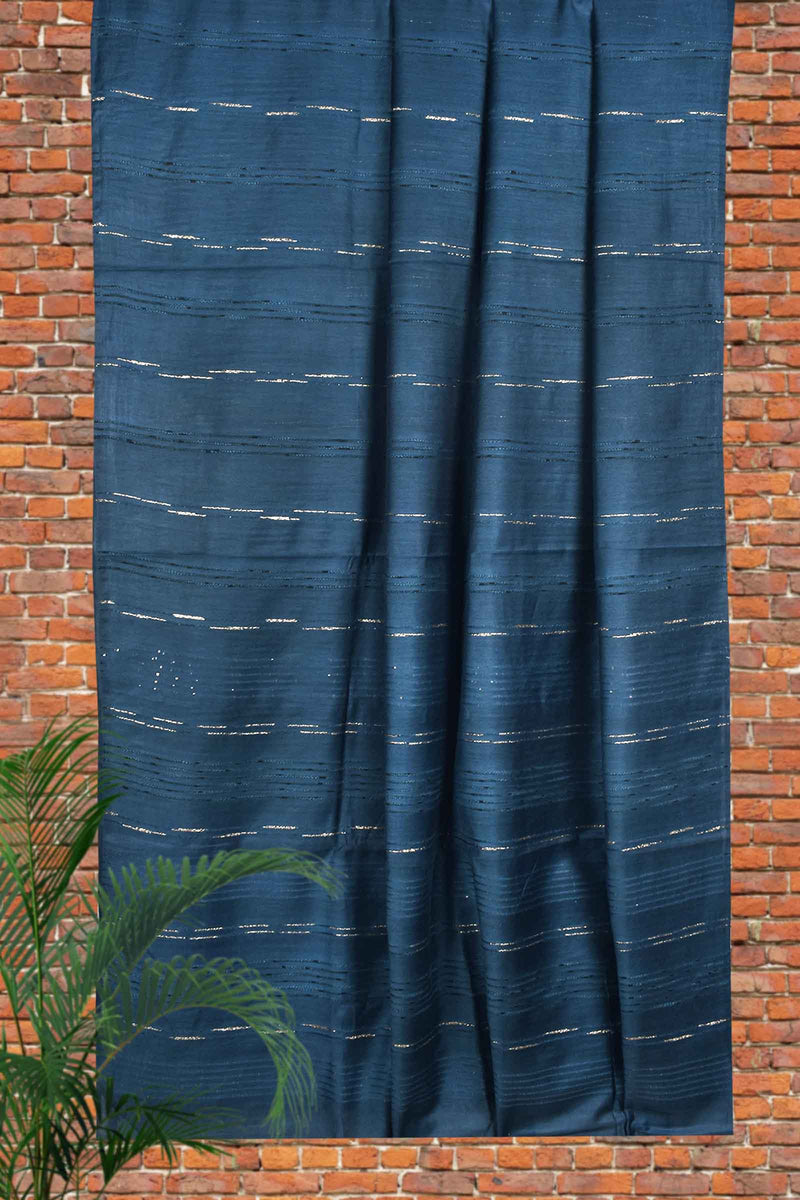 Dark Blue Cotton Silk Weaving Saree