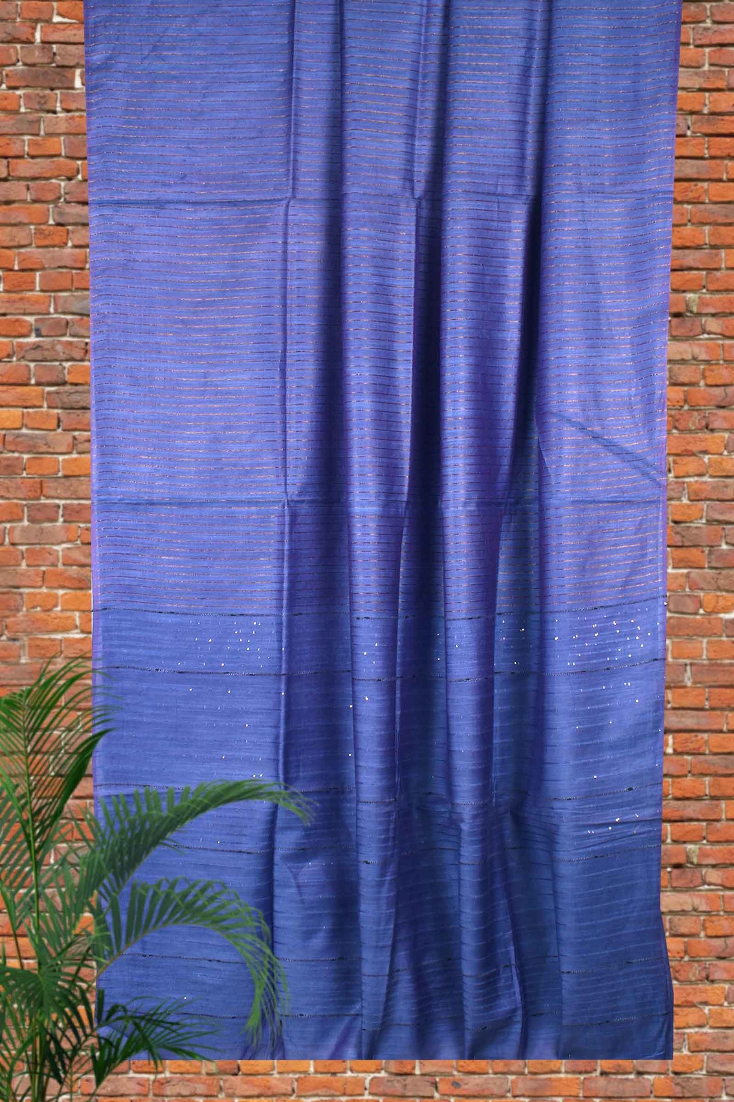 Violet Blue Cotton Silk Weaving Saree