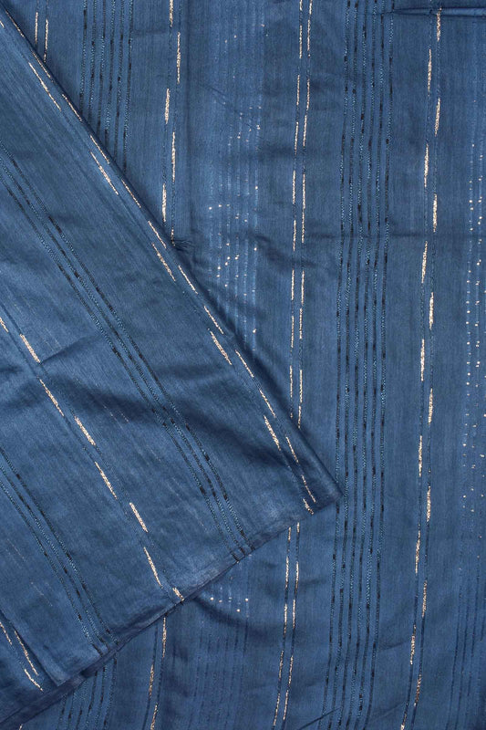 Dark Blue Cotton Silk Weaving Saree