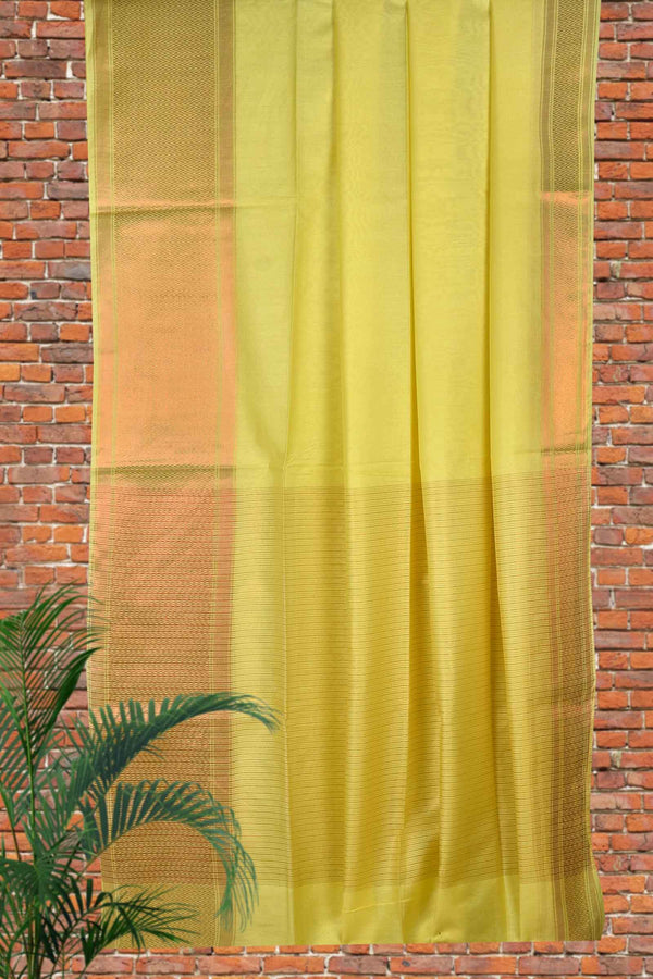 Yellow Cotton Silk Butta Saree