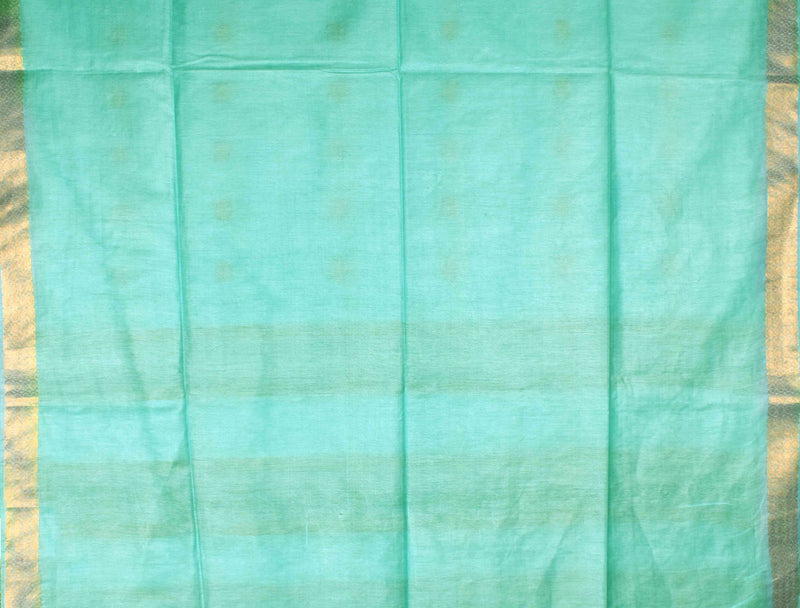 Green Cotton Silk Butta Saree