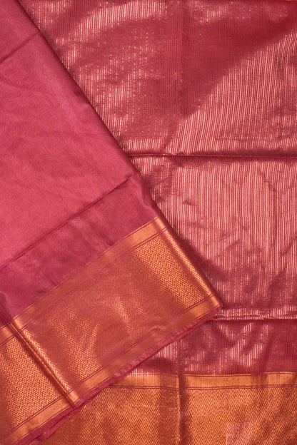 Maroon Cotton Silk Plain Saree