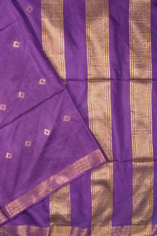 Violet Cotton Silk Butta Saree