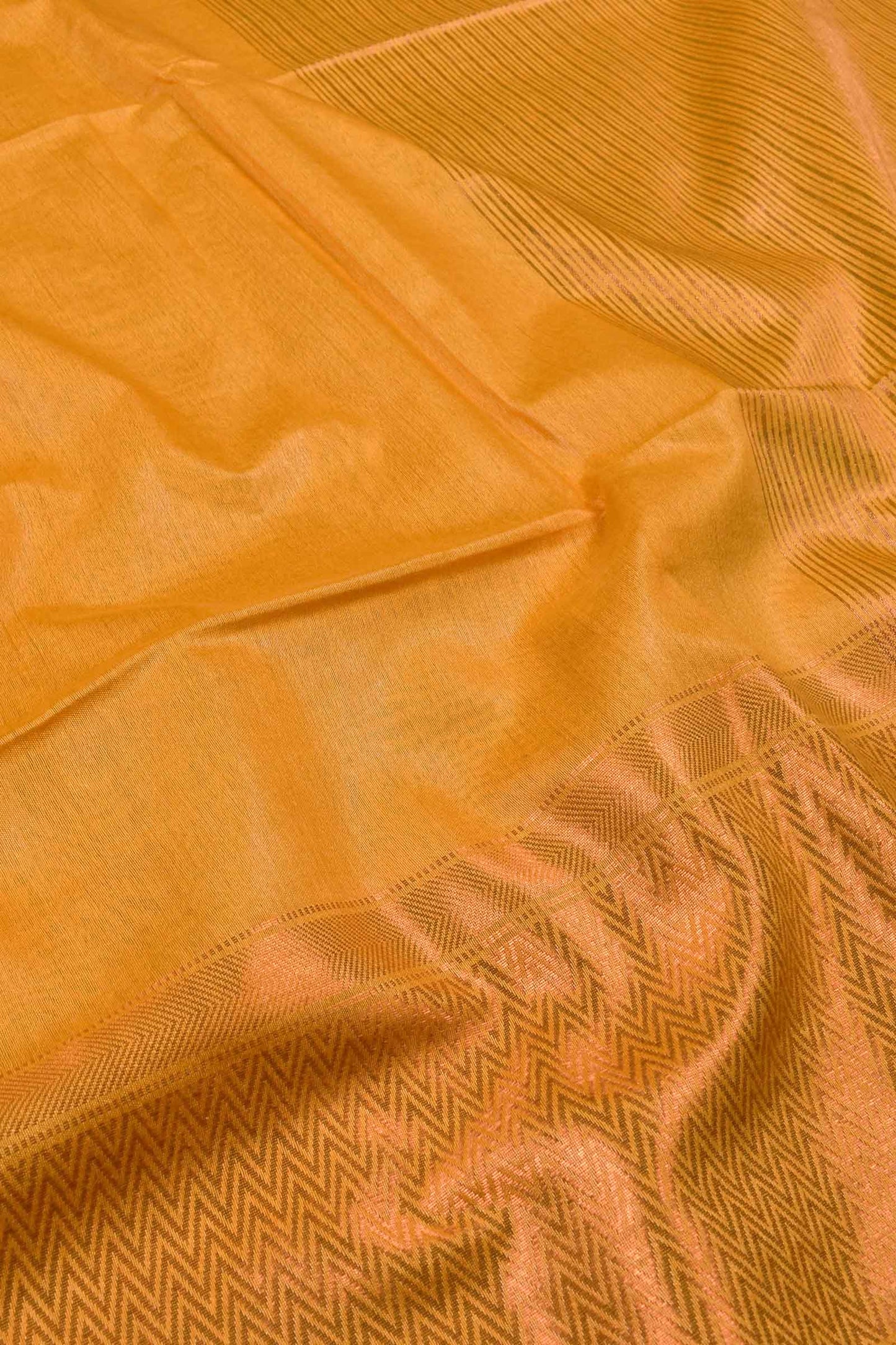 Orange Cotton Silk Butta Saree