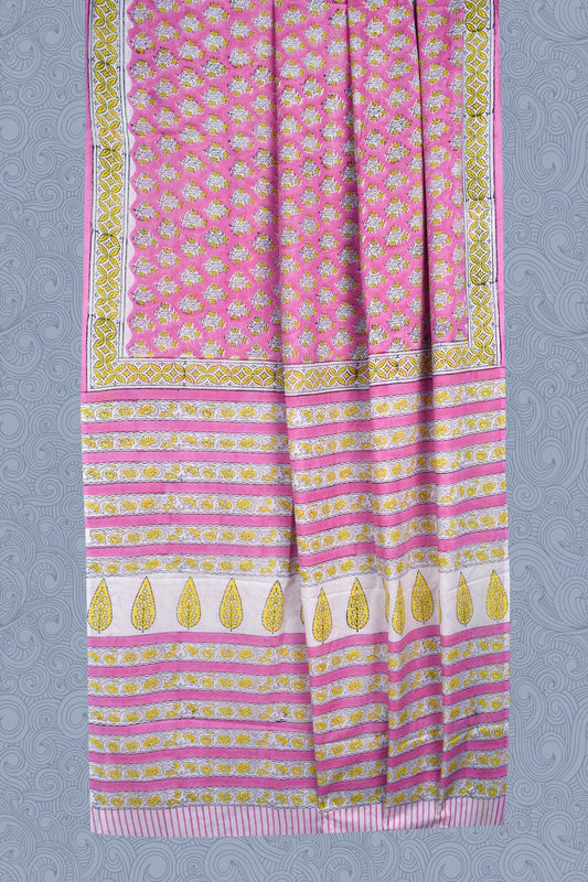 Rose Jaipur Cotton Print Saree