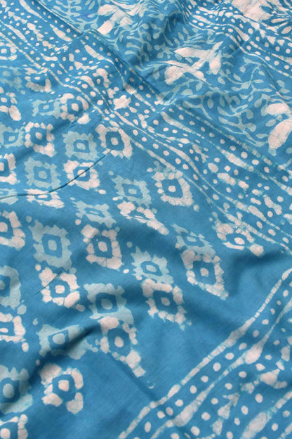 Light Blue Jaipur Cotton Print Saree