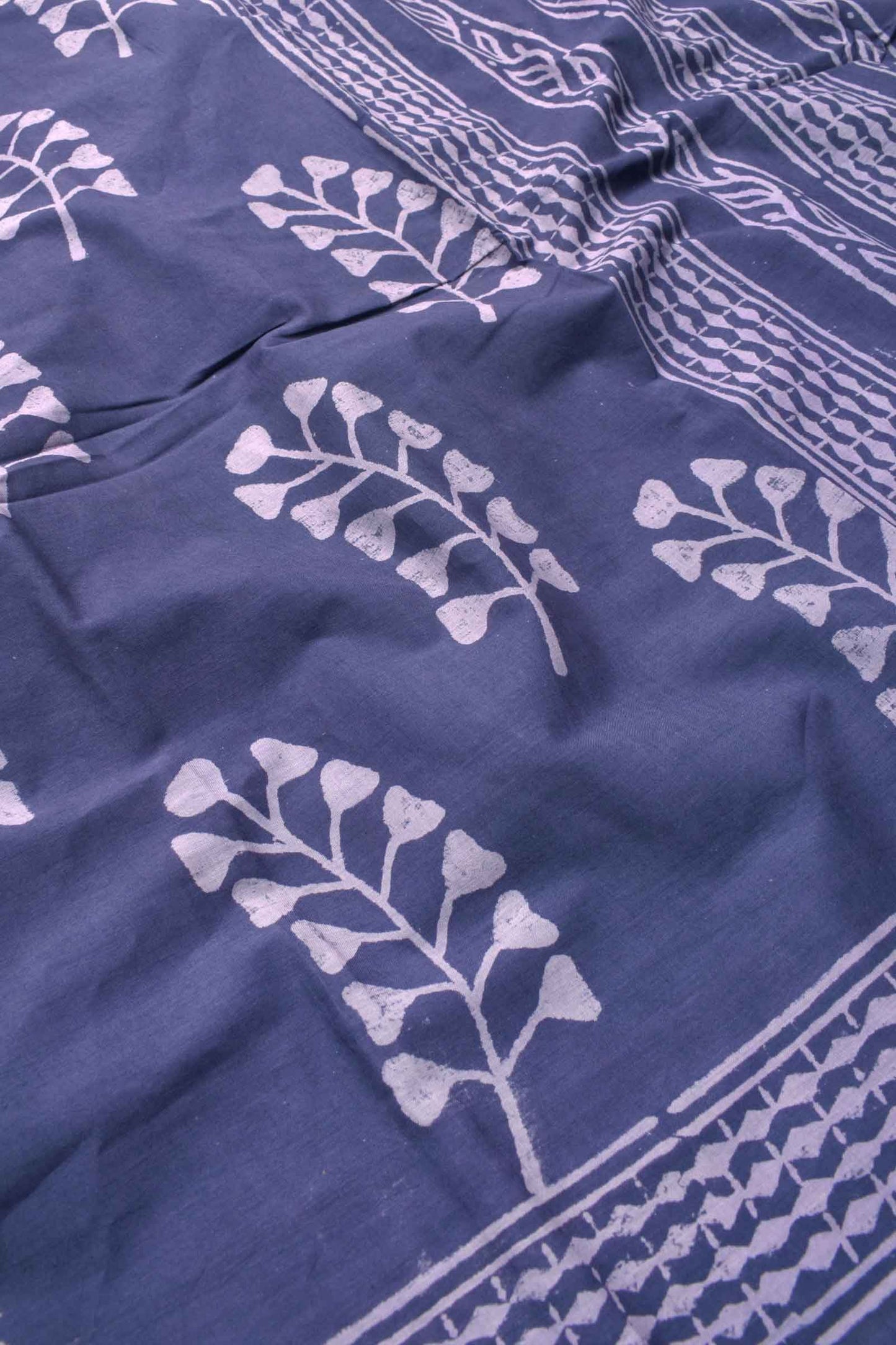 Violet Leaf Jaipur Cotton Print Saree