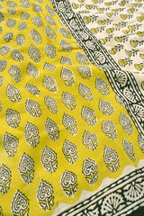 Yellow Jaipur Cotton Print Spade Saree