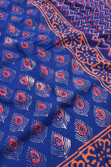 Blue Butta Jaipur Cotton Print Saree