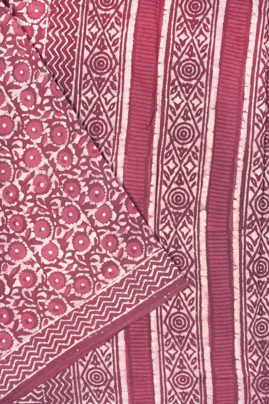 Pink Jaipur Cotton Print Saree