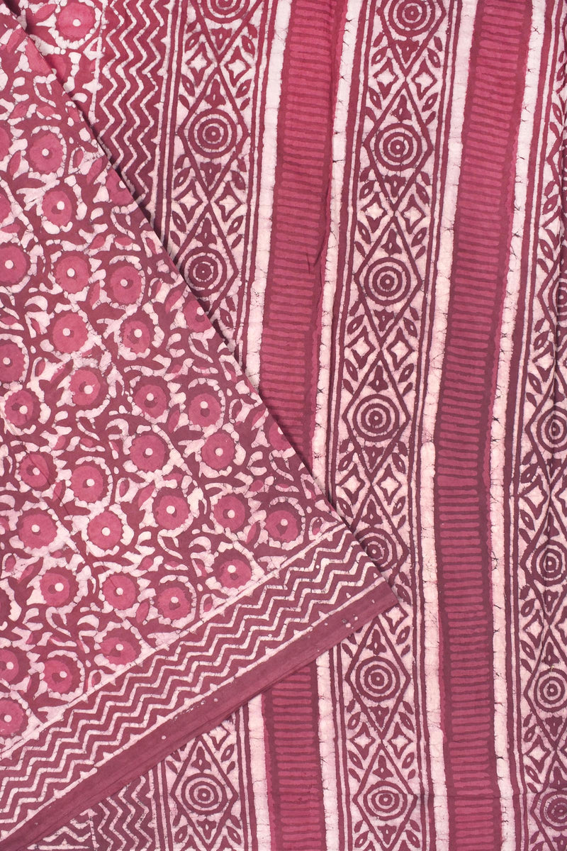 Pink Jaipur Cotton Print Saree