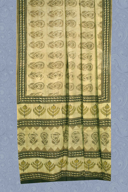 Sandal Jaipur Cotton Ajrakh Butta Print Saree