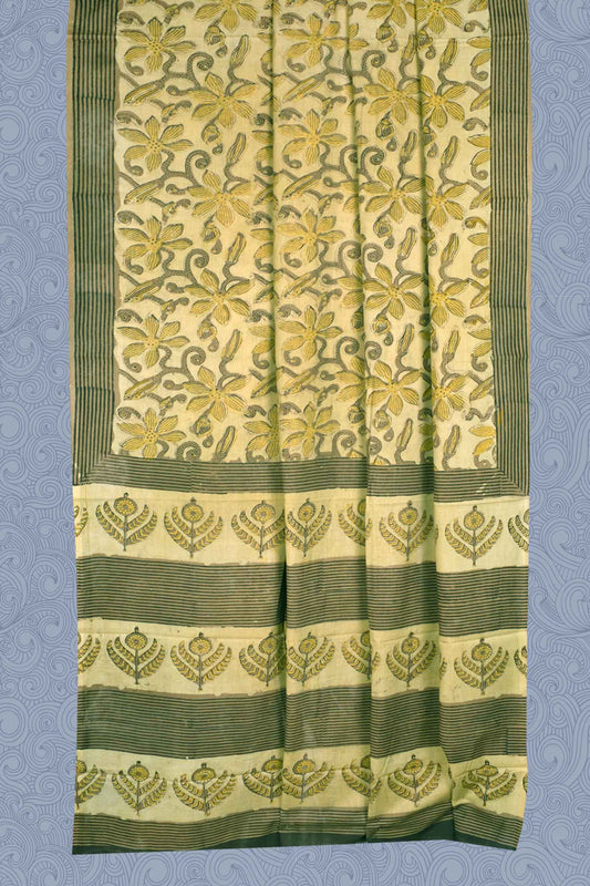 Sandal Jaipur Cotton Ajrakh Jaal Print Saree