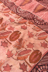 Peach Jaipur Cotton Ajrakh Print Saree