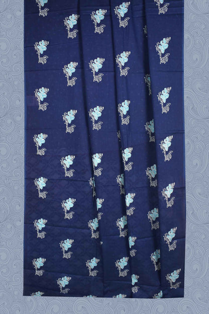 Blue Butta Jaipur Cotton Mul Mul Saree