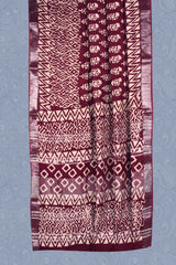 Maroon Jaipur Cotton Slub Saree