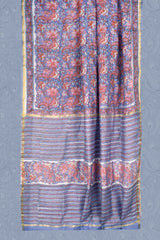 Blue Plant Chanderi Small Jari Border Saree