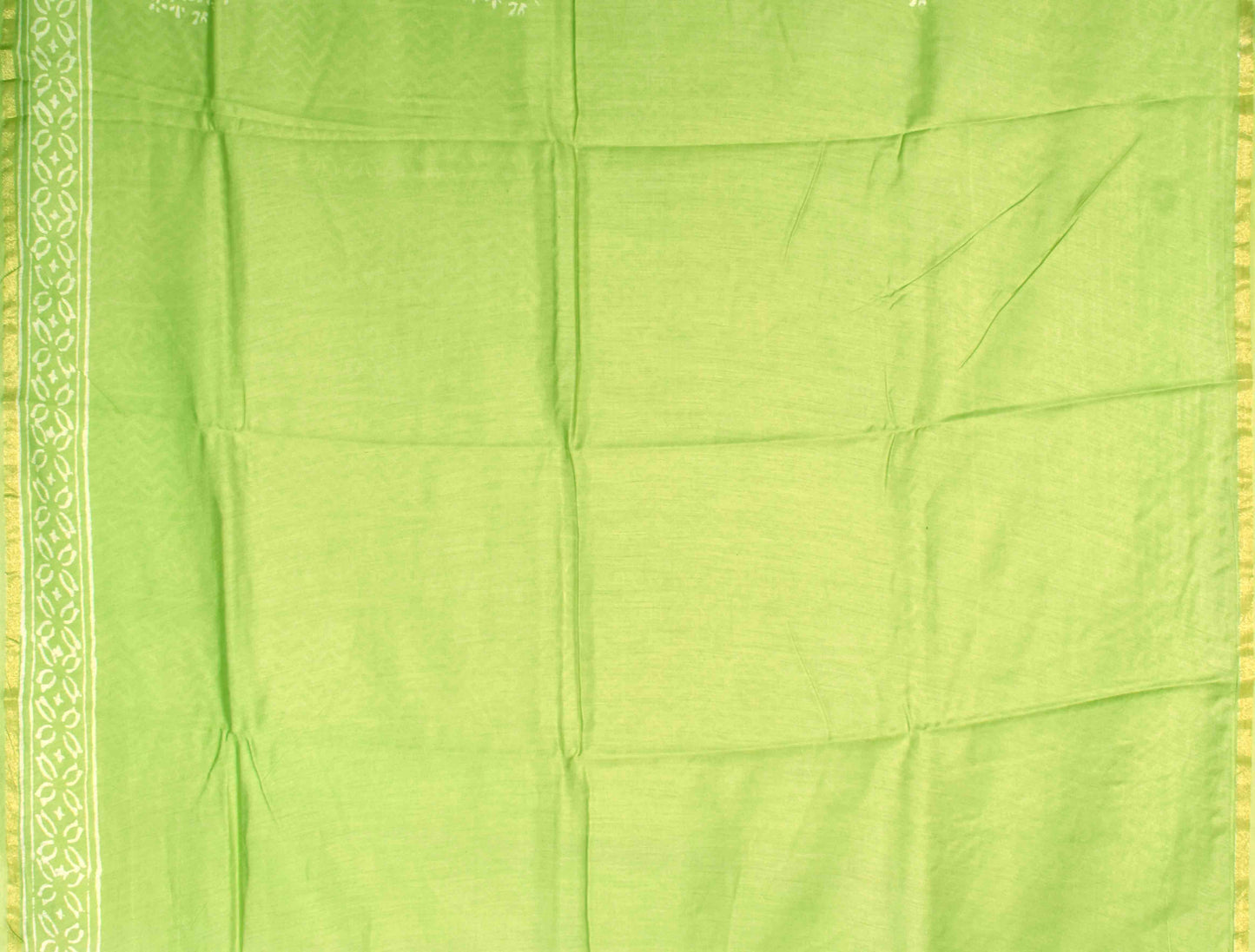 Light Green Triangle Chanderi Small Jari Border Saree