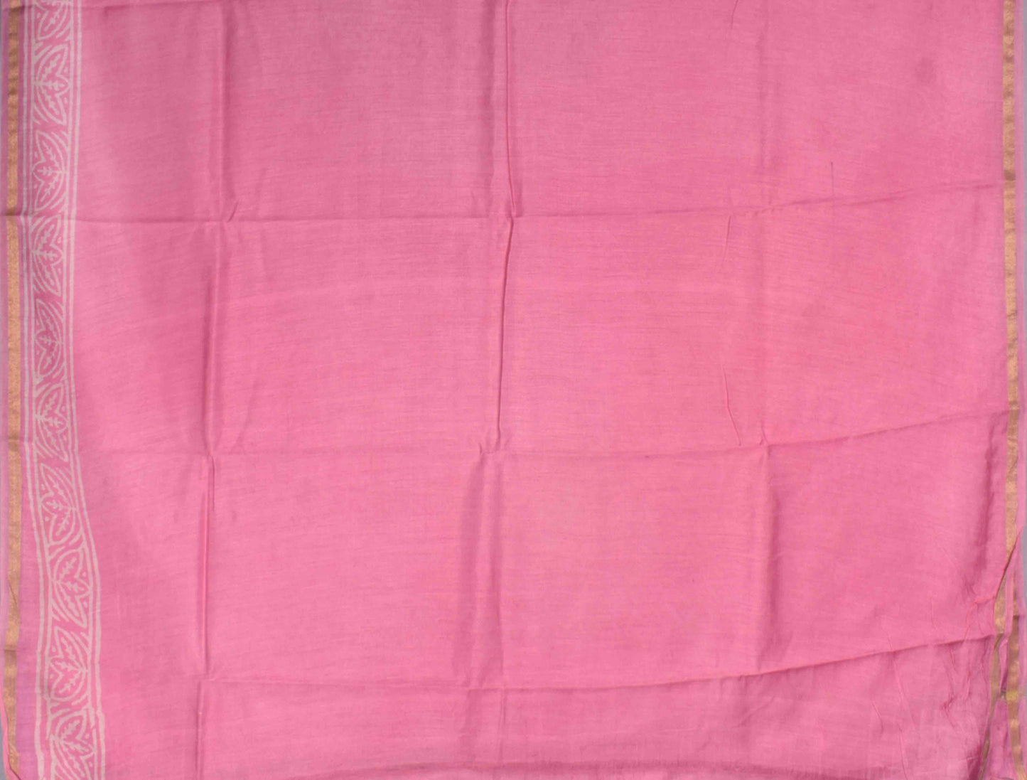 Pink Tree Chanderi Small Jari Border Saree